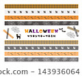 Halloween-themed masking tape-style decorative material (orange) 143936064