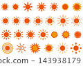 A set of various sun illustrations 143938179