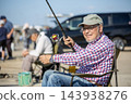 Japanese seniors enjoying goby fishing 143938276