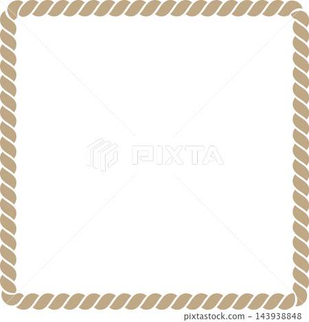 Square Shimenawa-style frame, wide type, beige, vector. Square Shimenawa-style frame, wide type, beige, vector. 143938848