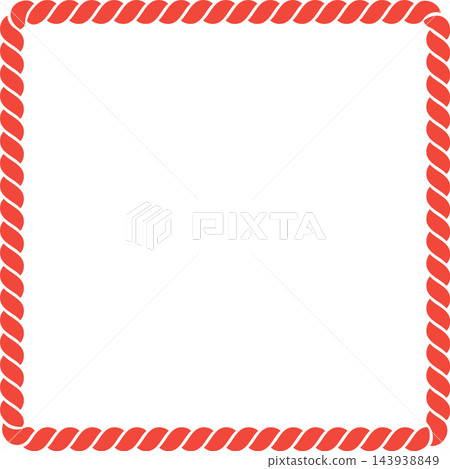 Square Shimenawa-style frame, wide type, red, vector. Square Shimenawa-style frame, wide type, red, vector. 143938849