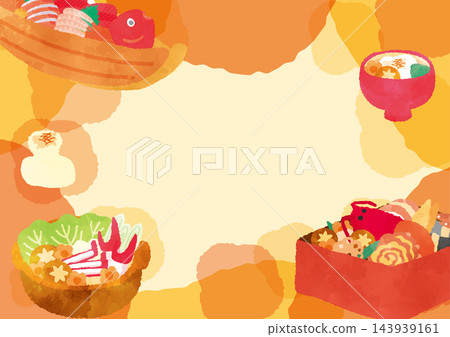 新年食物插圖模板 143939161