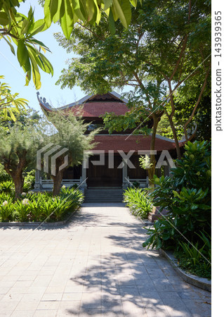 Garden Path Leading to Buddhist Temple in Nha Trang Garden Path Leading to Buddhist Temple in Nha Trang 143939365