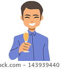 Businessman Toasting with Champagne Flute Business Success Celebration Vector 143939440