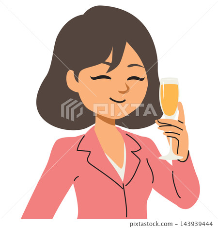 Businesswoman Toasting with Champagne Flute Professional Success Vector Businesswoman Toasting with Champagne Flute Professional Success Vector 143939444