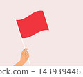 Hand Holding Red Flag Warning, Protest and Business Risk Concept Vector 143939446