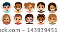 Flat Children Avatar Collection Diverse Kids Profile Icons Vector Set 143939451