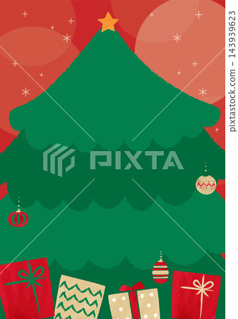 聖誕樹紅背景 143939623