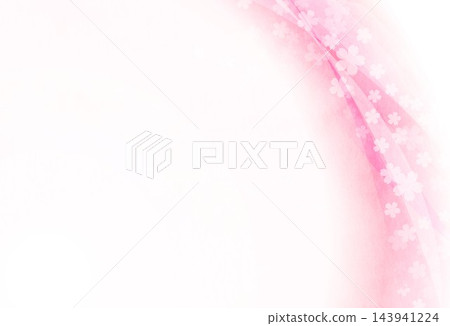 花朵沿著粉紅色的曲線散落。 143941224
