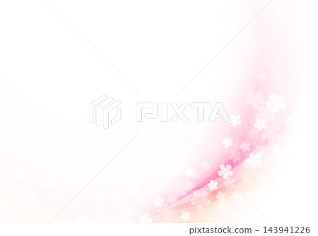 花朵沿著粉紅色的曲線散落。 143941226