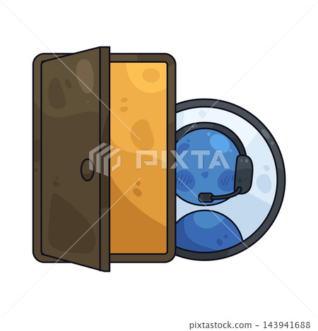 Illustration of Customer Service Open 143941688