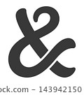 Black Ampersand Symbol Isolated On White Background, Typography Icon, And Sign, Text Design Element, Punctuation Mark, Vector Style Graphic 143942150