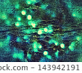 Abstract Teal Bokeh Texture with Glowing Light Orbs and Grungy Dark Surface for Artistic Backgrounds 143942191
