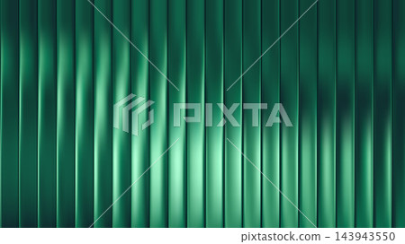 Ribbed glass texture background with green 3d line abstract effect. Blue gradient pattern of vertical frosted corrugated wallpaper. Wave light design for modern decorative surface. Ribbed glass texture background with green 3d line abstract effect. Blue gradient pattern of vertical frosted corrugated wallpaper. Wave light design for modern decorative surface. 143943550
