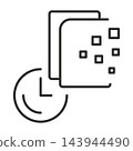Flat icon representing the conversion of a document into digital data 143944490