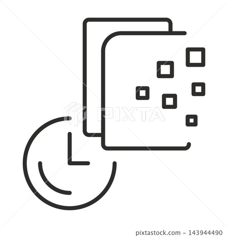 Flat icon representing the conversion of a document into digital data 143944490