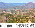 Meteora Greece Great Meteoron Monastery on top of high cliff and Saint Nicholas Anapausas Monastery 143945165
