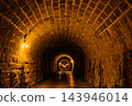 A spring scene captured in mid-March at the Amagi Mountain Tunnel, showing the stone-built tunnel with its dotted lights, viewed from a vantage point where the exit is visible in the distance. A spring scene captured in mid-March at the Amagi Mountain Tunnel, showing the stone-built tunnel with its dotted lights, viewed from a vantage point where the exit is visible in the distance. 143946014