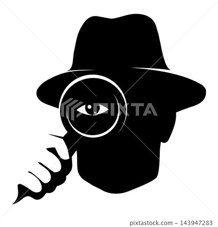 Man looking through magnifying glass Man looking through magnifying glass 143947283