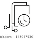 Document transformation time icon, digital data with a clock symbol 143947530