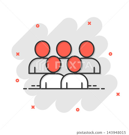 People communication icon in comic style. People cartoon vector illustration on white background. Partnership splash effect business concept. People communication icon in comic style. People cartoon vector illustration on white background. Partnership splash effect business concept. 143948015