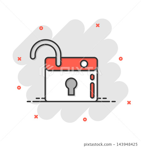 Locker icon in flat style. Padlock password vector illustration on white isolated background. Key unlock business concept. Locker icon in flat style. Padlock password vector illustration on white isolated background. Key unlock business concept. 143948425