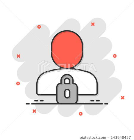 Login icon in flat style. People secure access vector illustration on white isolated background. Password approved business concept. 143948437