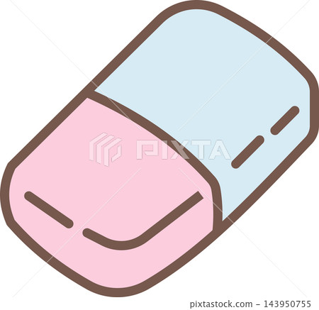 A pastel hand drawn eraser illustration symbolizing delete,correction,and editing. Ideal for education,office,and creative design concepts. 143950755