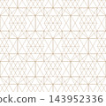 Gold luxury seamless geometric ornamental vector pattern. Elegant oriental Arabic eastern background. Decorative endless grid texture. Tile mosaic print 143952336