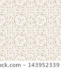Gold luxury seamless geometric ornamental vector pattern. Elegant oriental Arabic eastern background. Decorative endless grid texture. Tile mosaic print 143952339