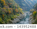 大步危峽（德島縣）的秋葉景色 143952488