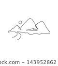 Mountain line art style concept design 143952862