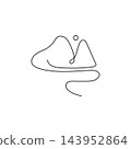 Mountain line art style concept design 143952864