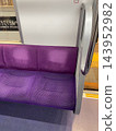 Everyday scenes of commuting to work or school: seats and handrails inside trains 143952982