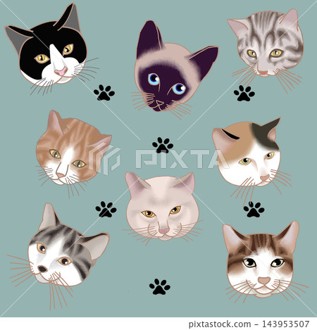 貓咪插畫桌布 貓咪插畫桌布 143953507