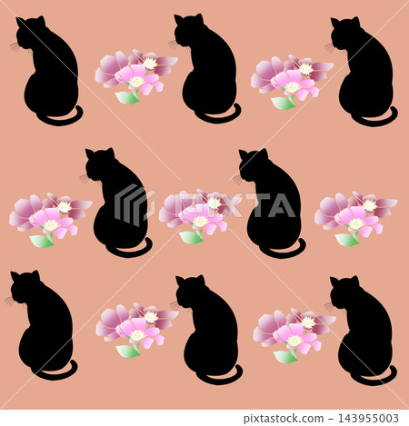 Cat and Flowers (Illustration) Cat and Flowers (Illustration) 143955003