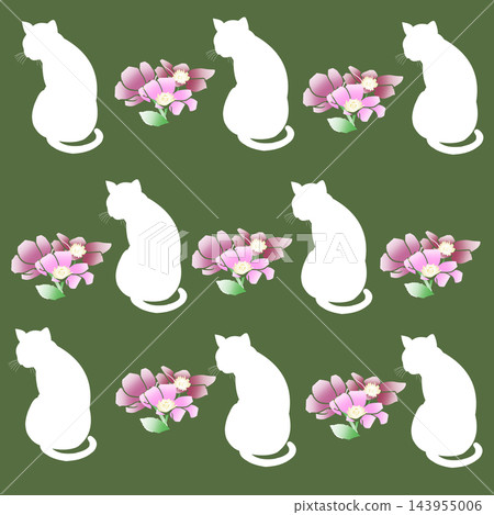 Cat and Flowers (Illustration) Cat and Flowers (Illustration) 143955006