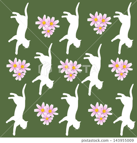 Cat and Flowers (Illustration) Cat and Flowers (Illustration) 143955009