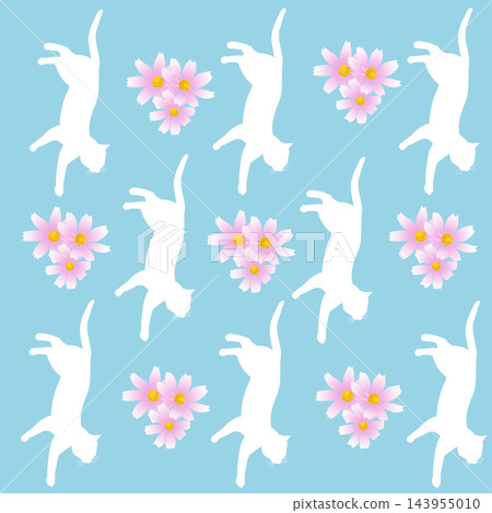 Cat and Flowers (Illustration) 143955010
