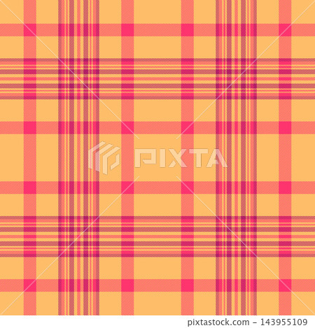 Father background plaid vector, curtain check seamless tartan. Korean fabric pattern texture textile in orange and red colors. 143955109