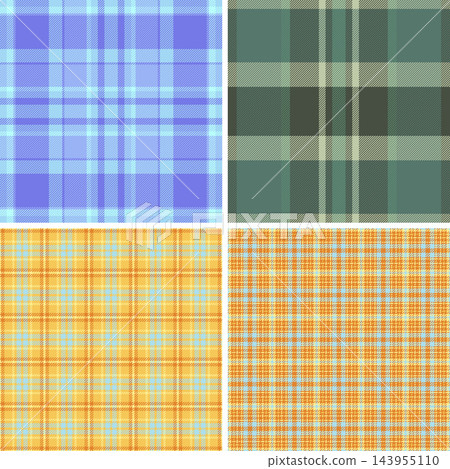 Decorative plaid pattern set for Halloween wrapping paper. Coordinated tartan designs enhance gift presentation. Seamless vectors align edges. Decorative plaid pattern set for Halloween wrapping paper. Coordinated tartan designs enhance gift presentation. Seamless vectors align edges. 143955110