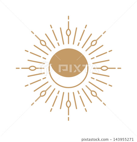 Sun Eclipse Radiant Line Art Sun Eclipse Radiant Line Art 143955271