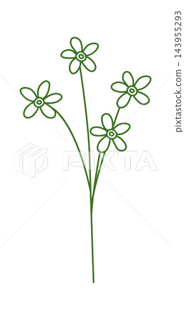 Flower Bouquet Line Art Flower Bouquet Line Art 143955293