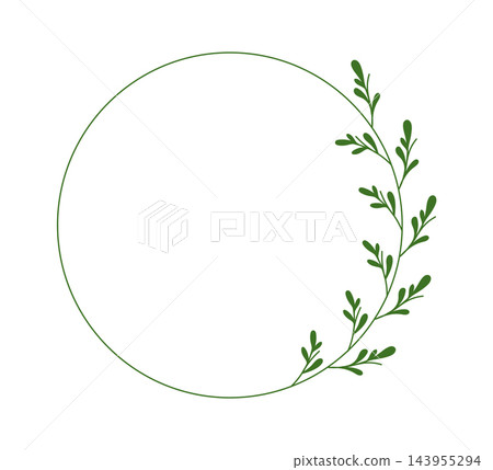 Wreath Frame With Botanical Branch Line Art Wreath Frame With Botanical Branch Line Art 143955294