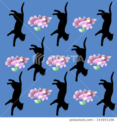 Cat and Flowers (Illustration) Cat and Flowers (Illustration) 143955296