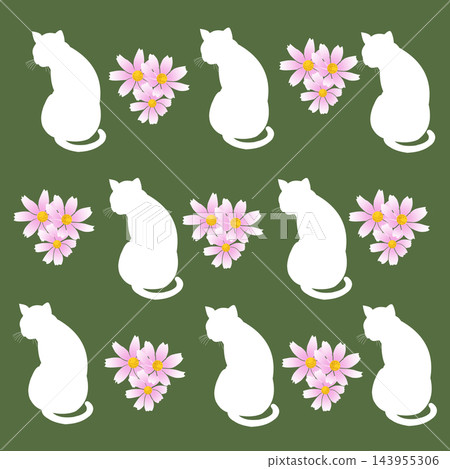 貓與花（插圖） 143955306