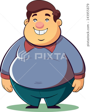 Cartoon man smiling and standing proudly Cartoon man smiling and standing proudly 143955879