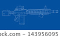 Scoped Rifle Blueprint Illustration. Vector 143956095