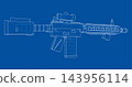 Rifle blueprint line drawing. Vector 143956114