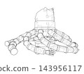 Octopus robot line illustration. Vector 143956117